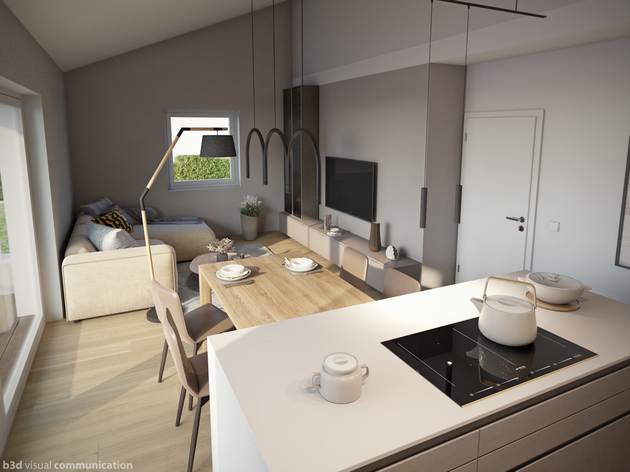 Wohnbereich der 3-Zimmer-Wohnung im OG